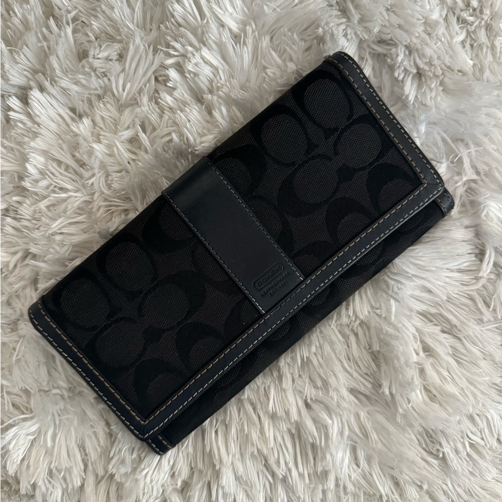 Black Coach Long Wallet